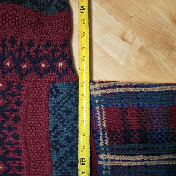 SKYR Womens 100% Wool Nordic Fair Isle Pullover Mock Neck Sweater Size Med - Picture 5 of 7